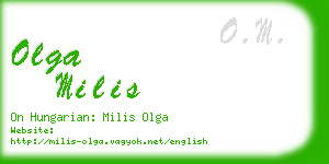olga milis business card